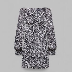 ZARA-Animal Print dress-size Small-black/white-NWT-Retail $50